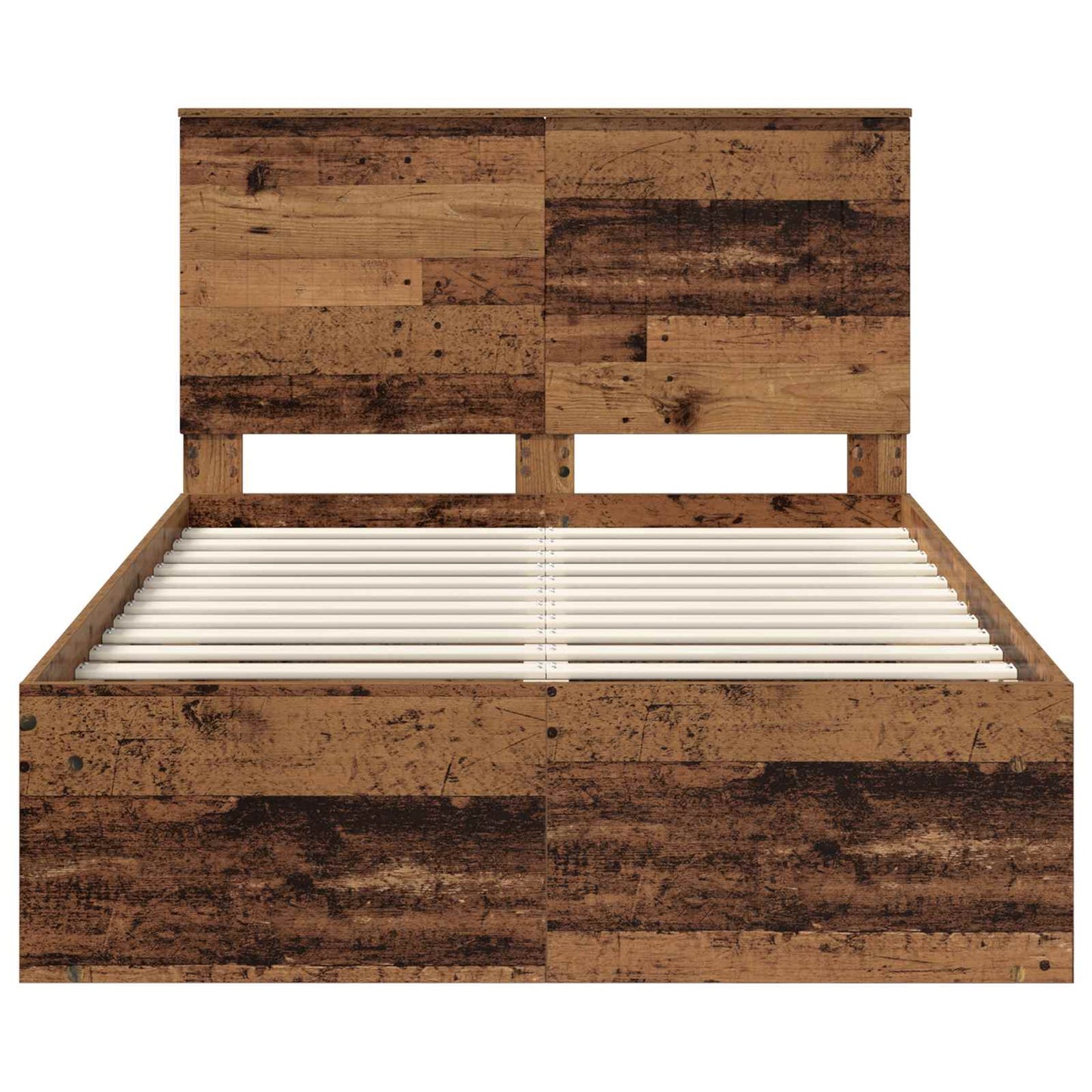 Bedframe met hoofdeinde Oudhout 120 x 190 cm Massief grenenhout