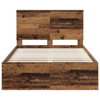 Bedframe met hoofdeinde Oudhout 120 x 190 cm Massief grenenhout