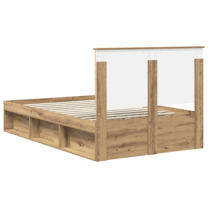 Bedframe Ambachtelijk eiken 120 x 190 cm Massief grenenhout