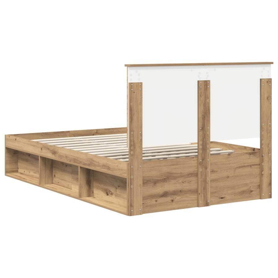 Bedframe Ambachtelijk eiken 120 x 190 cm Massief grenenhout