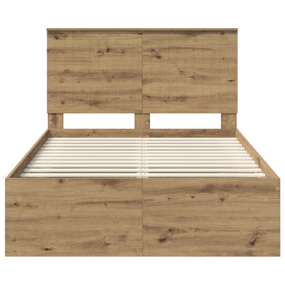 Bedframe Ambachtelijk eiken 120 x 190 cm Massief grenenhout