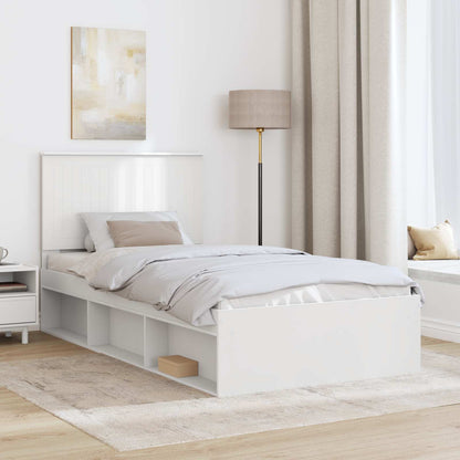 Bedframe met hoofdeinde Wit 100 x 200 cm Massief grenenhout