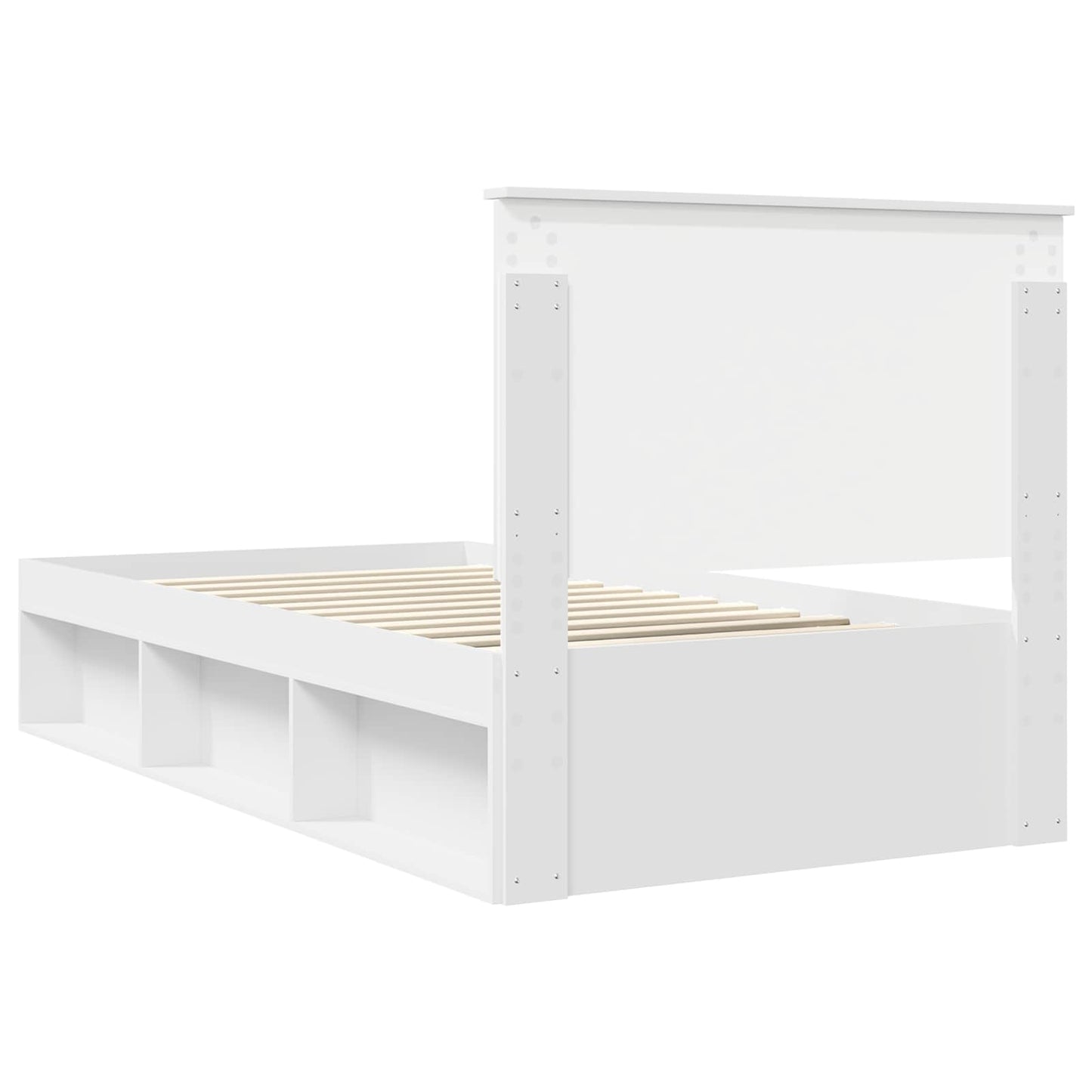Bedframe met hoofdeinde Wit 100 x 200 cm Massief grenenhout