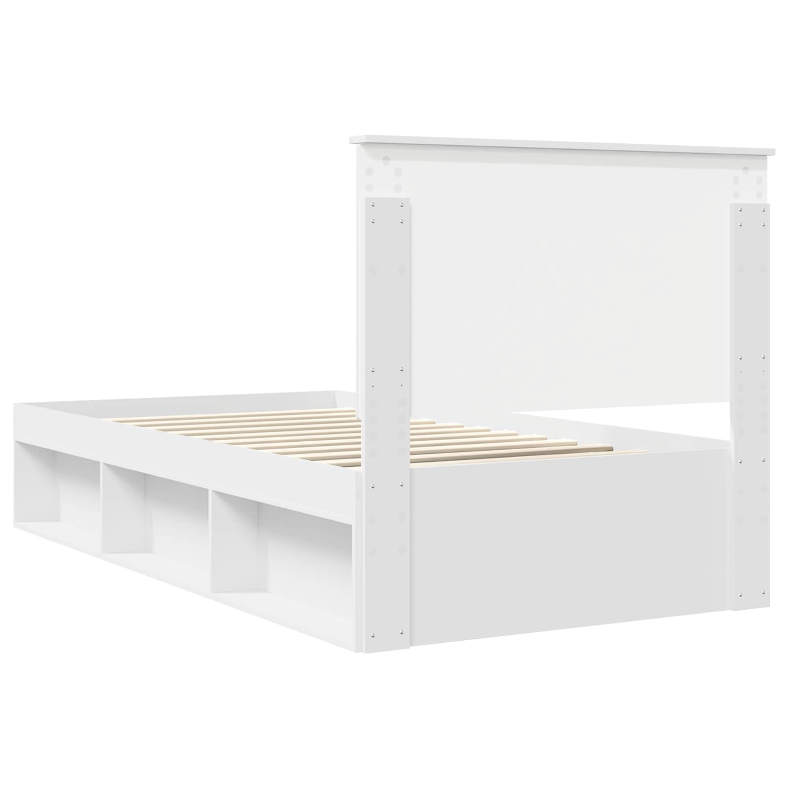 Bedframe met hoofdeinde Wit 100 x 200 cm Massief grenenhout