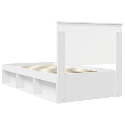 Bedframe met hoofdeinde Wit 100 x 200 cm Massief grenenhout
