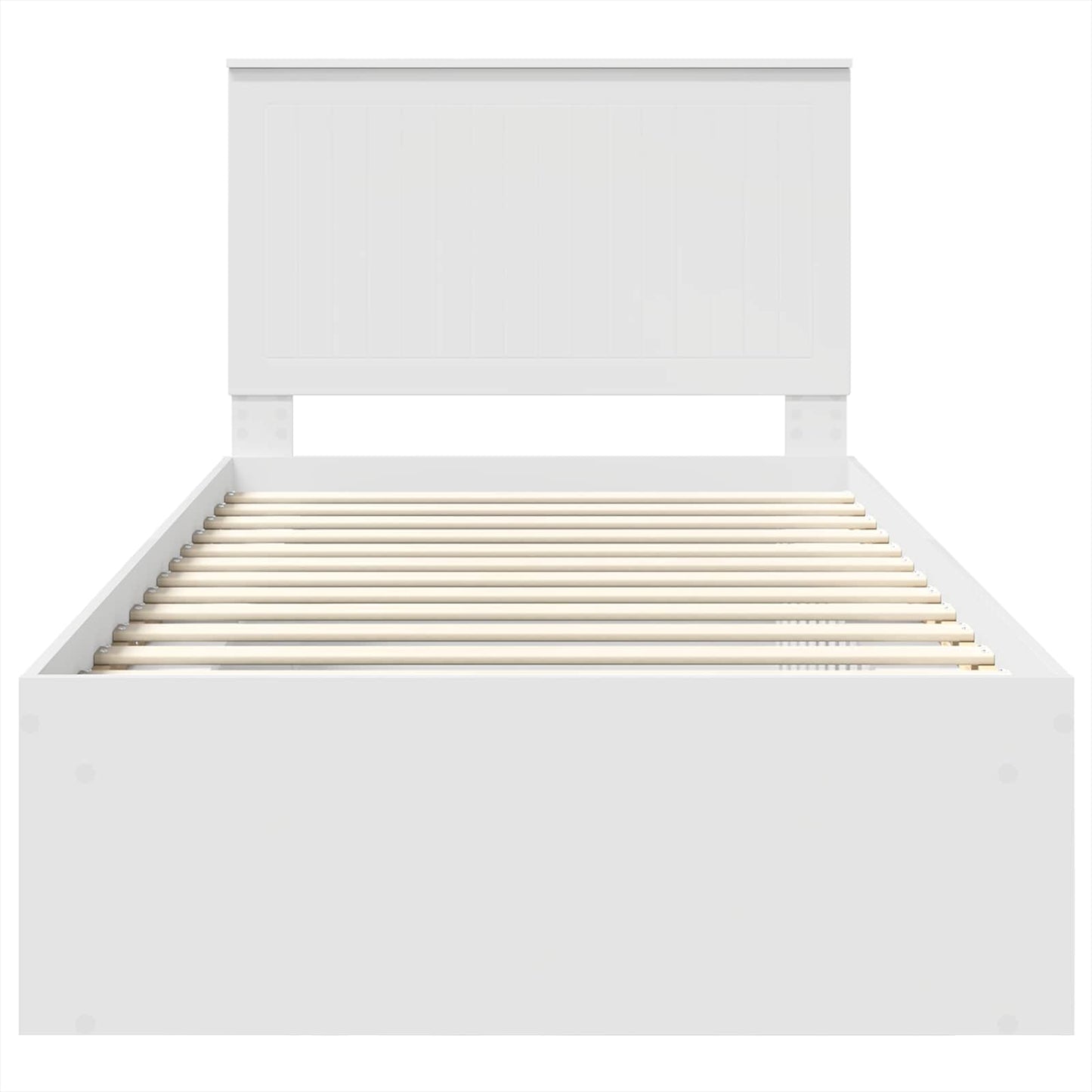 Bedframe met hoofdeinde Wit 100 x 200 cm Massief grenenhout
