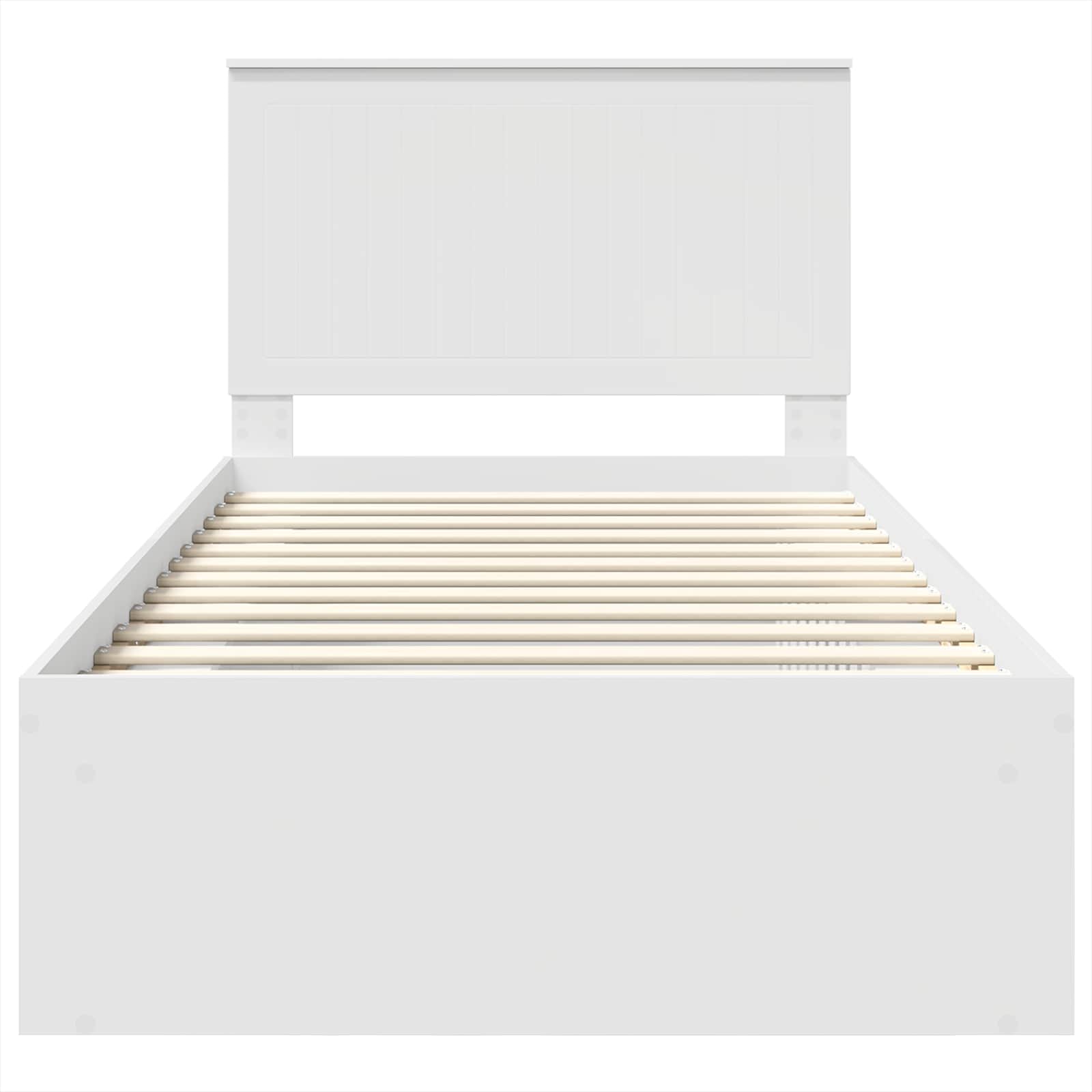 Bedframe met hoofdeinde Wit 100 x 200 cm Massief grenenhout