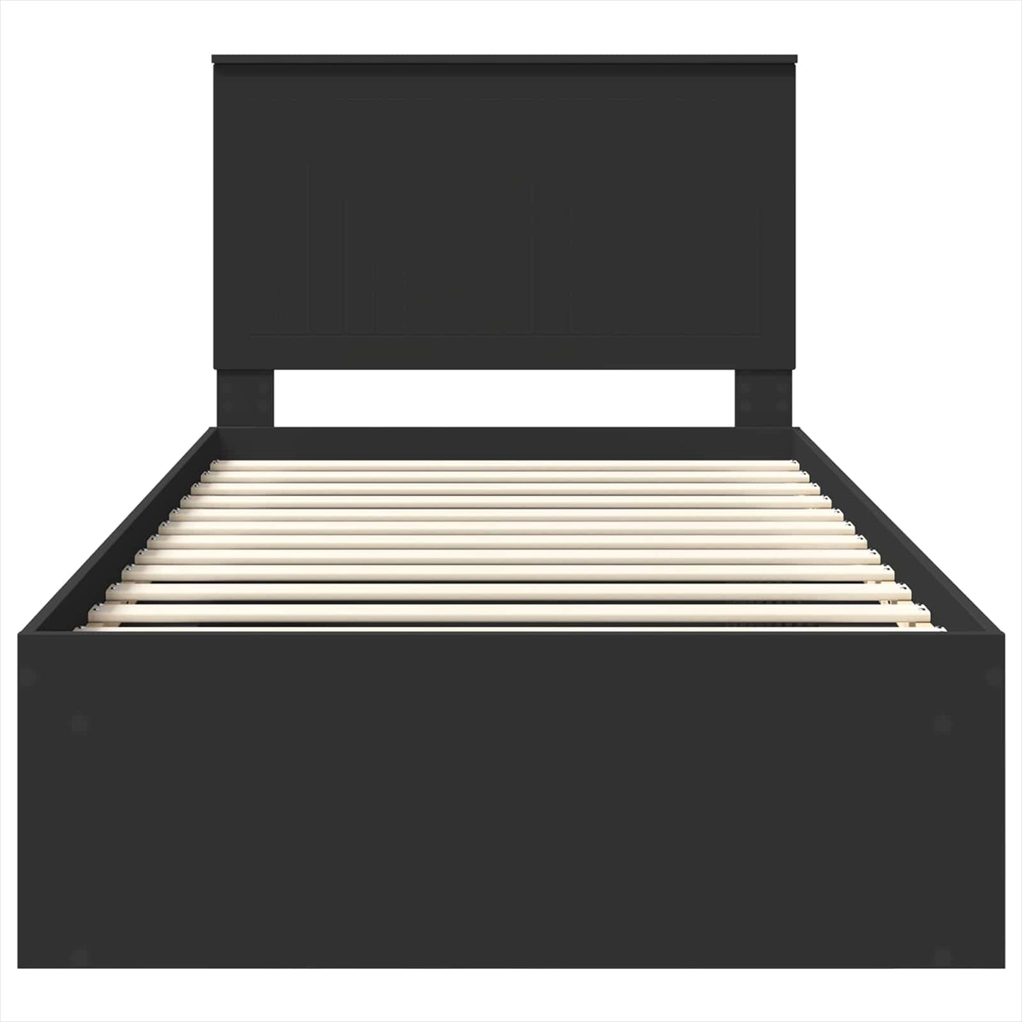 Bedframe met hoofdeinde Zwart 100 x 200 cm Massief grenenhout