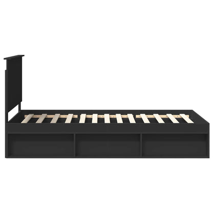 Bedframe met hoofdeinde Zwart 100 x 200 cm Massief grenenhout
