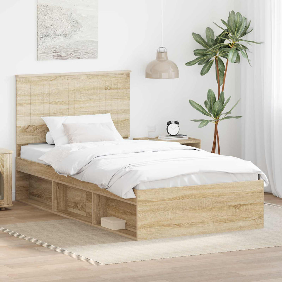 Bedframe met hoofdeinde Sonoma 100 x 200 cm Massief grenenhout