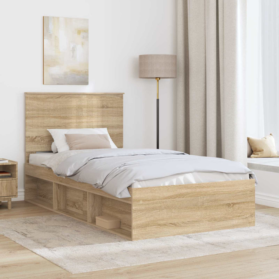 Bedframe met hoofdeinde Sonoma 100 x 200 cm Massief grenenhout