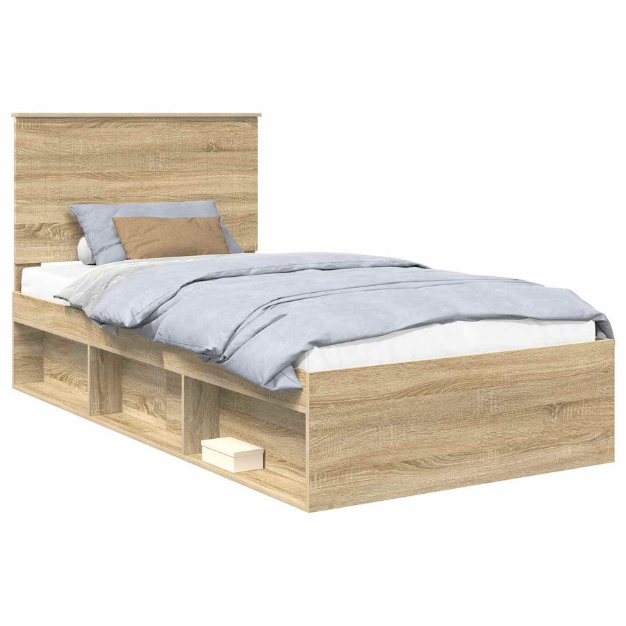 Bedframe met hoofdeinde Sonoma 100 x 200 cm Massief grenenhout