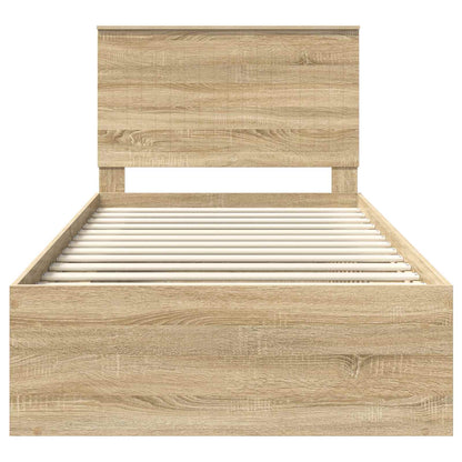 Bedframe met hoofdeinde Sonoma 100 x 200 cm Massief grenenhout
