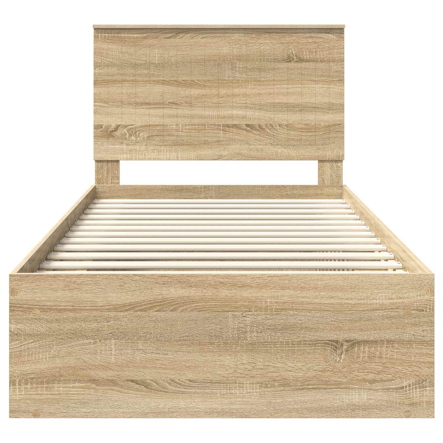 Bedframe met hoofdeinde Sonoma 100 x 200 cm Massief grenenhout