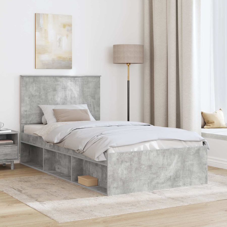 Bedframe Concerte Grijs 100 x 200 cm Massief grenenhout