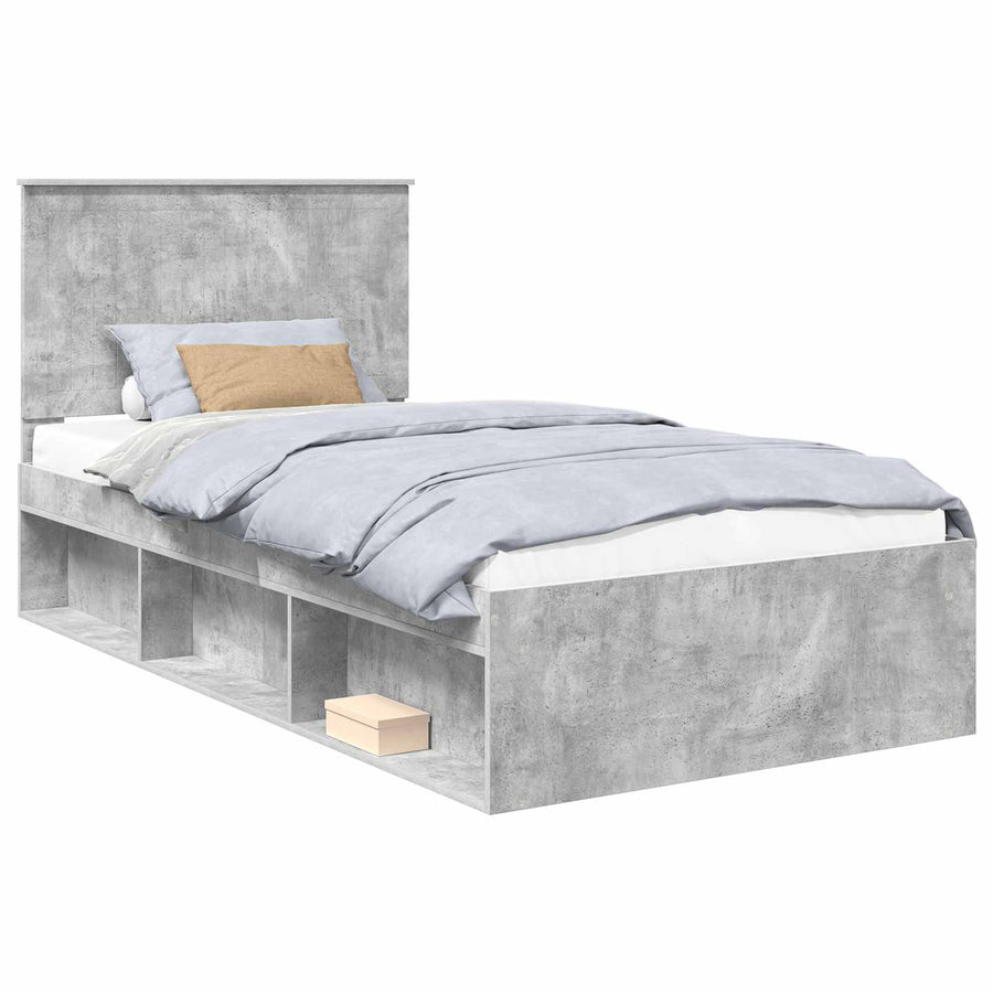 Bedframe Concerte Grijs 100 x 200 cm Massief grenenhout