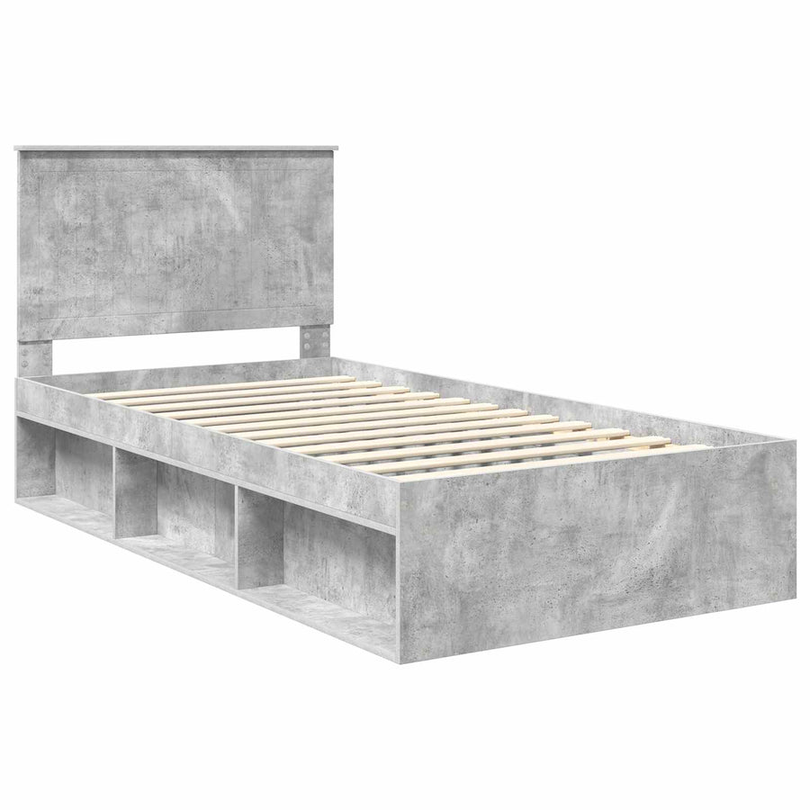 Bedframe Concerte Grijs 100 x 200 cm Massief grenenhout