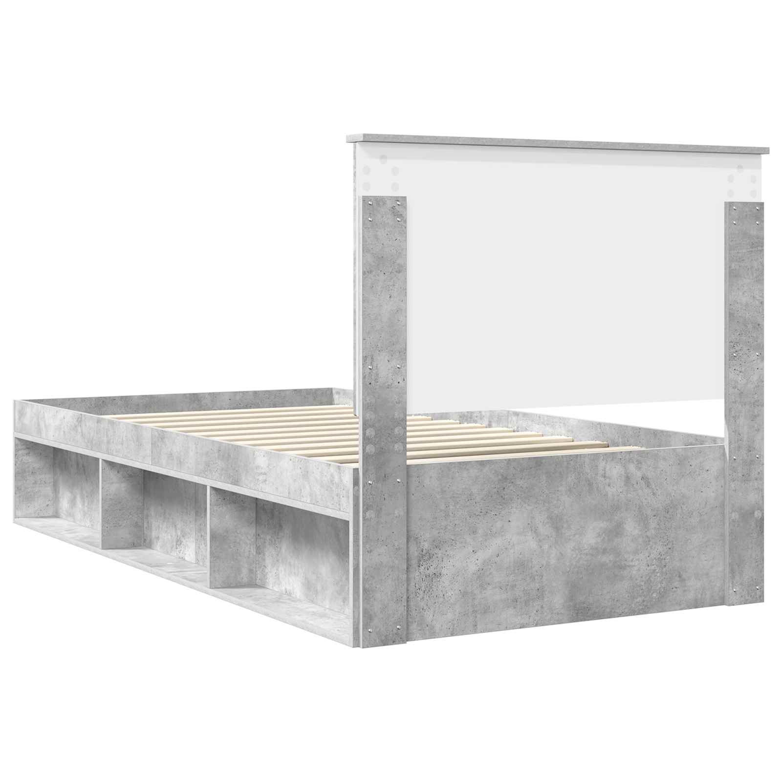Bedframe Concerte Grijs 100 x 200 cm Massief grenenhout