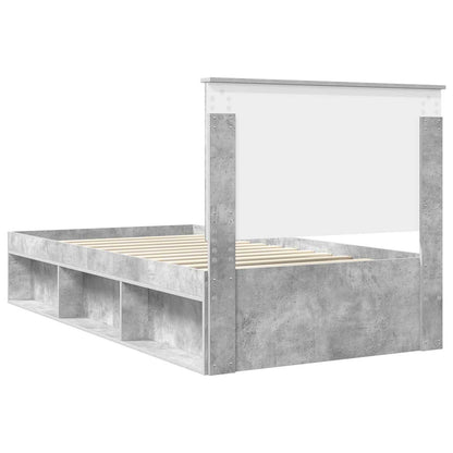 Bedframe Concerte Grijs 100 x 200 cm Massief grenenhout