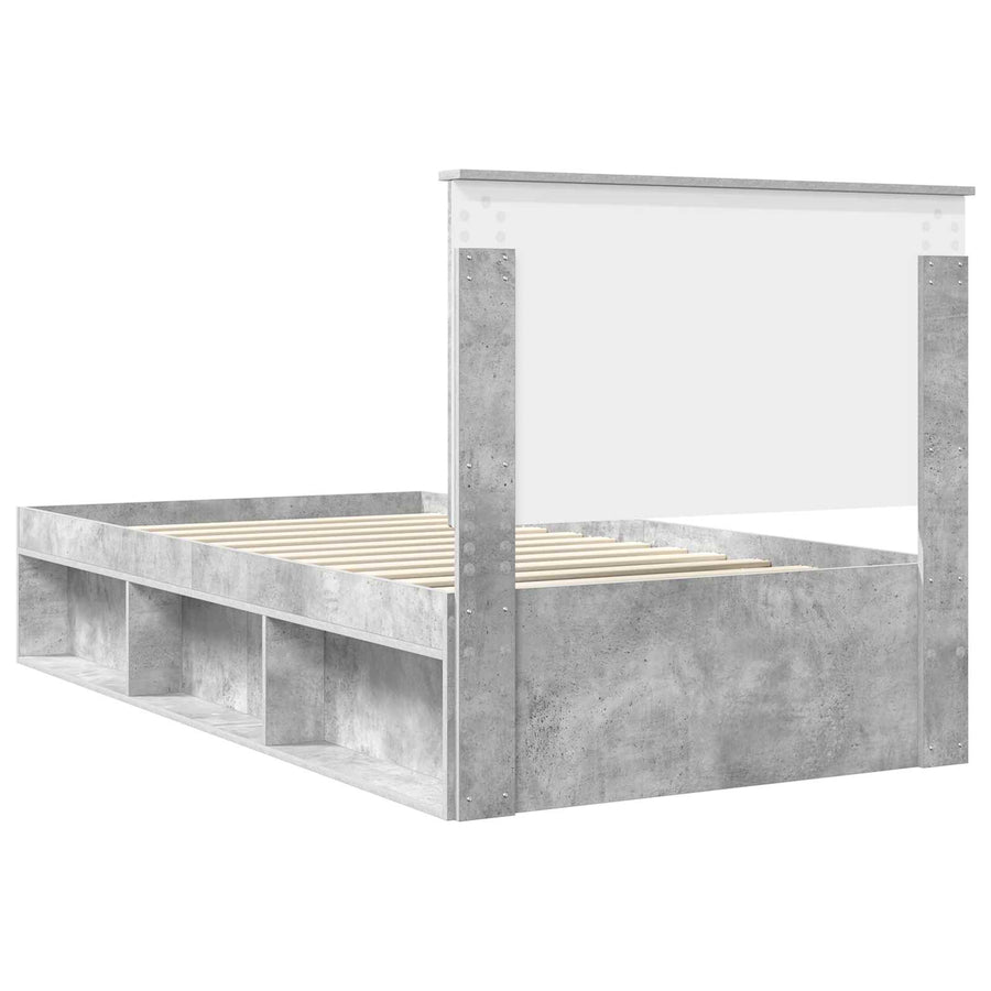 Bedframe Concerte Grijs 100 x 200 cm Massief grenenhout