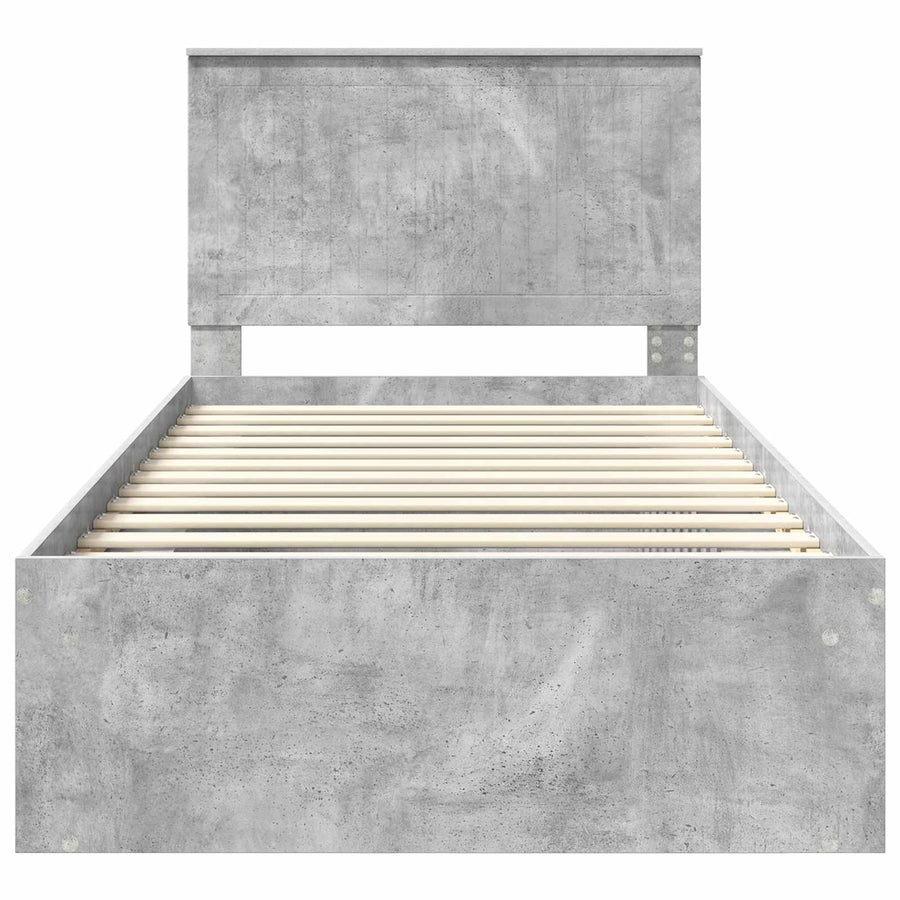 Bedframe Concerte Grijs 100 x 200 cm Massief grenenhout