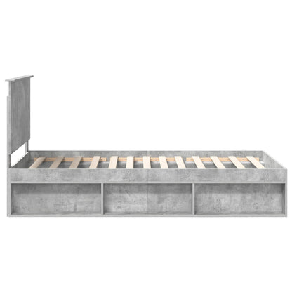 Bedframe Concerte Grijs 100 x 200 cm Massief grenenhout