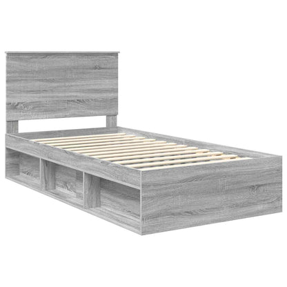 Bedframe Grijs Sonoma 100 x 200 cm Massief grenenhout