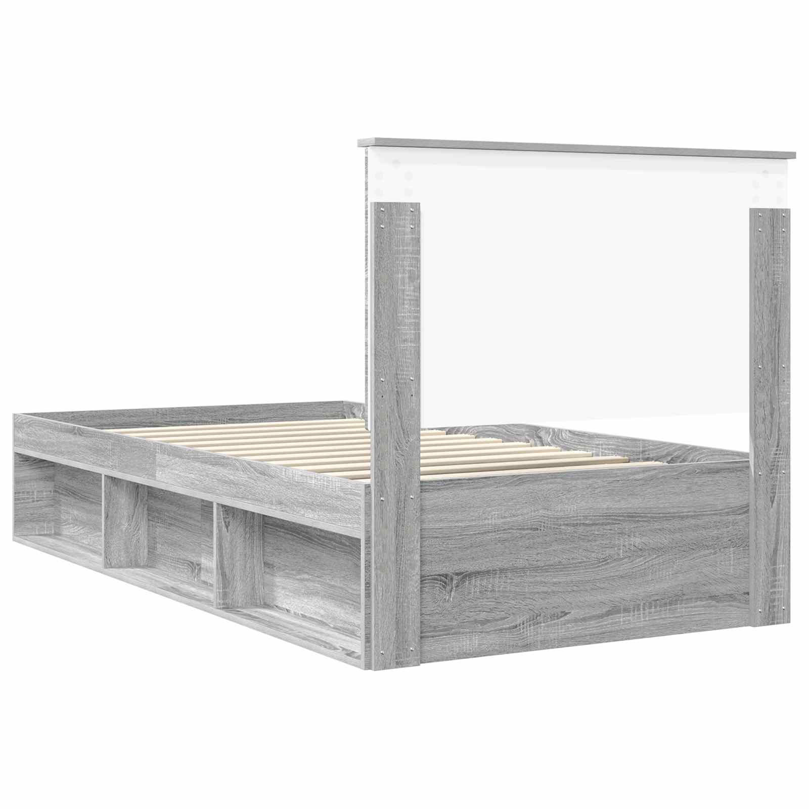 Bedframe Grijs Sonoma 100 x 200 cm Massief grenenhout