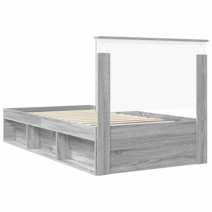 Bedframe Grijs Sonoma 100 x 200 cm Massief grenenhout