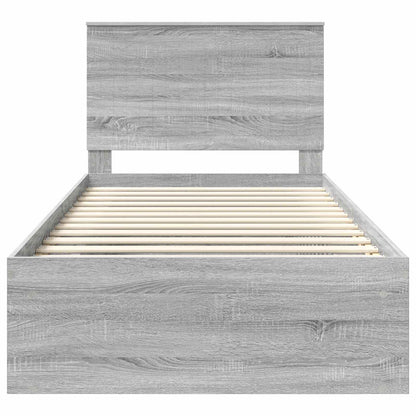 Bedframe Grijs Sonoma 100 x 200 cm Massief grenenhout