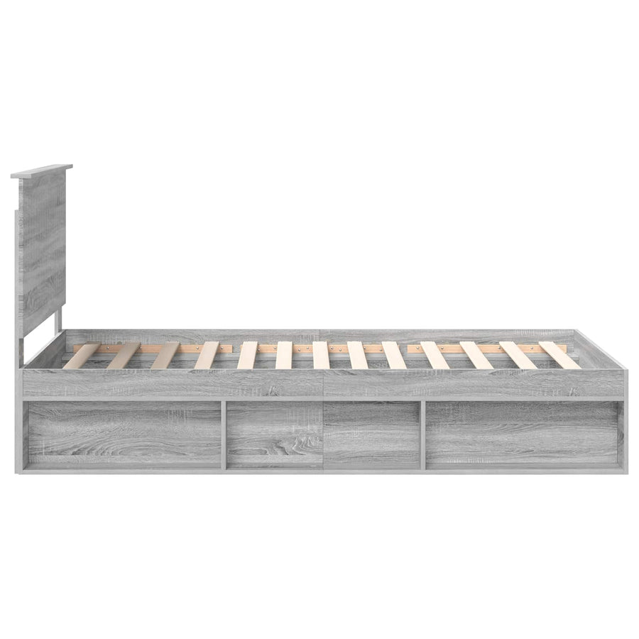 Bedframe Grijs Sonoma 100 x 200 cm Massief grenenhout