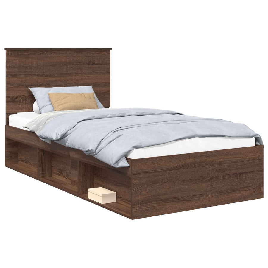 Bedframe Bruin Eiken 100 x 200 cm Massief grenenhout