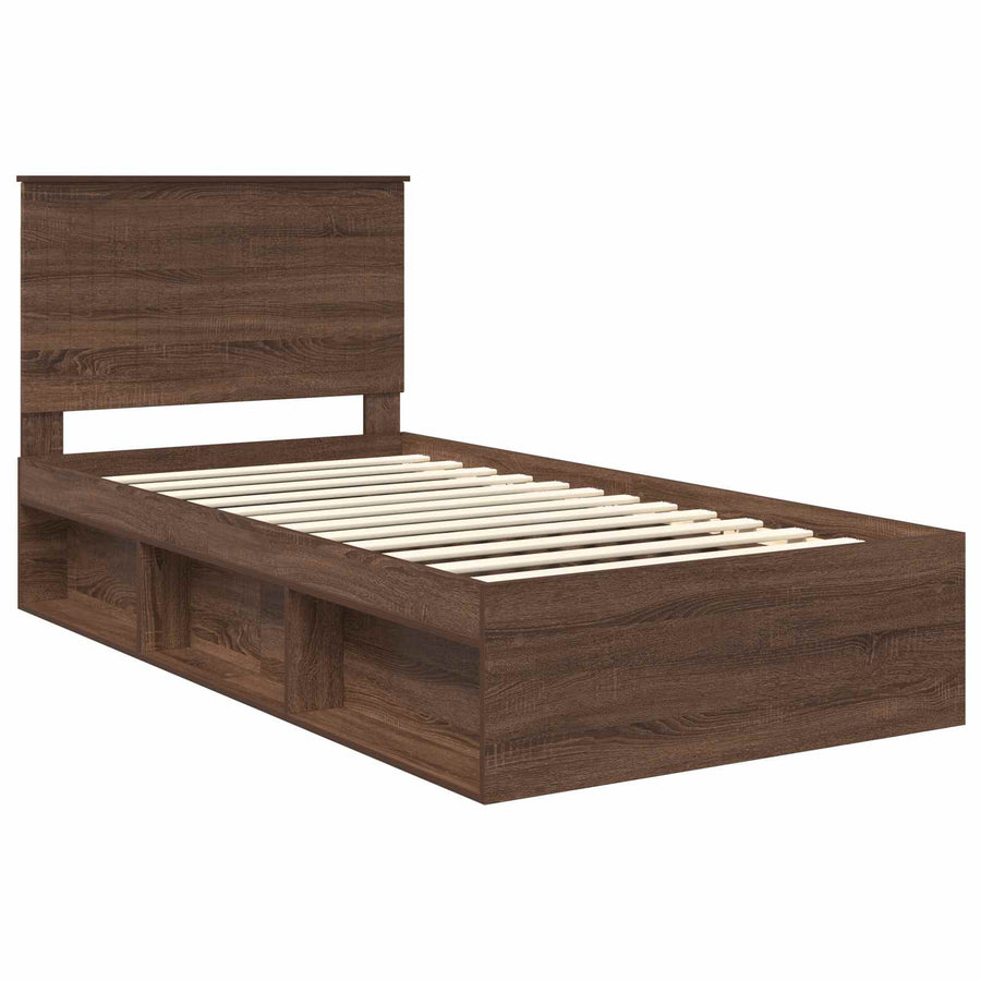 Bedframe Bruin Eiken 100 x 200 cm Massief grenenhout