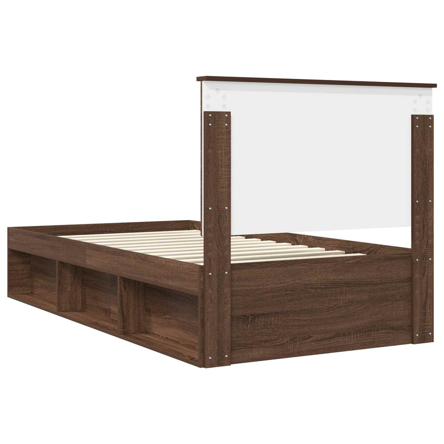Bedframe Bruin Eiken 100 x 200 cm Massief grenenhout