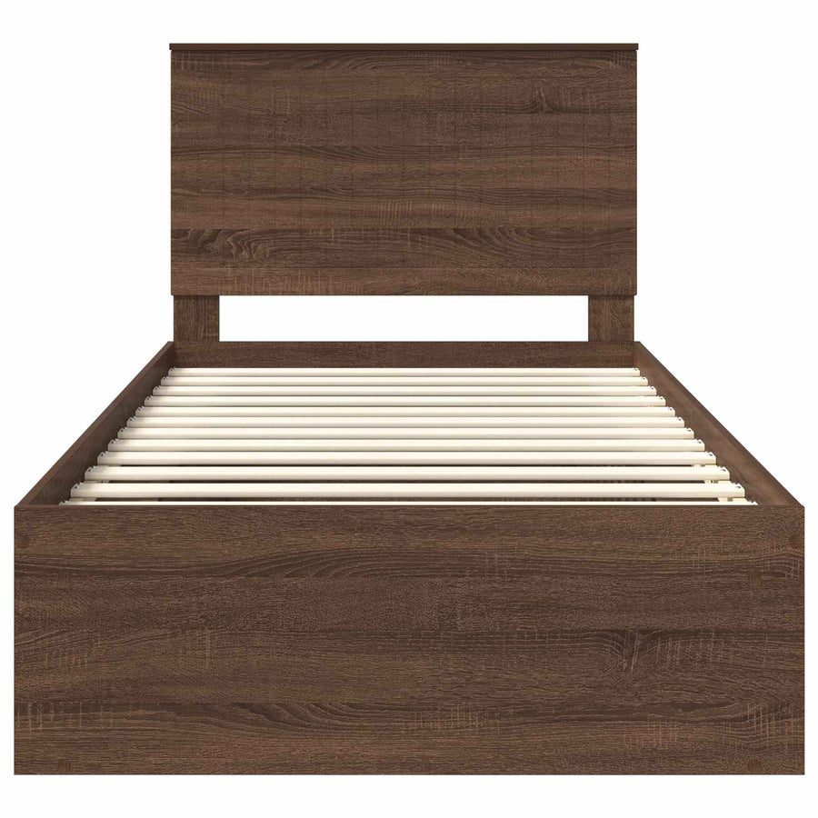 Bedframe Bruin Eiken 100 x 200 cm Massief grenenhout
