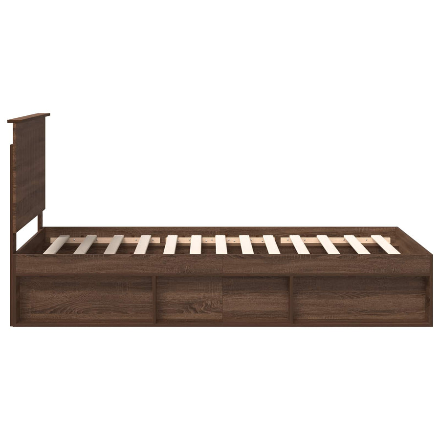 Bedframe Bruin Eiken 100 x 200 cm Massief grenenhout