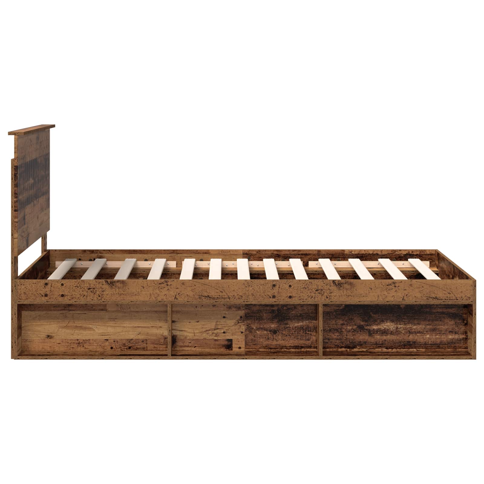 Bedframe met hoofdeinde Oudhout 100 x 200 cm Massief grenenhout