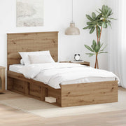 Bedframe 100x200 cm massief grenenhout ambachtelijk eiken