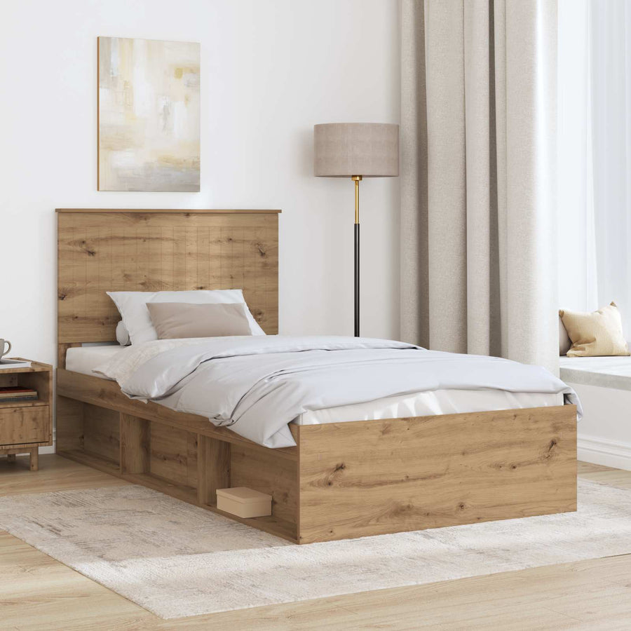 Bedframe Ambachtelijk eiken 100 x 200 cm Massief grenenhout