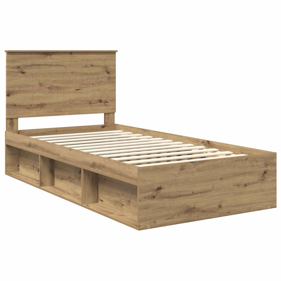 Bedframe Ambachtelijk eiken 100 x 200 cm Massief grenenhout