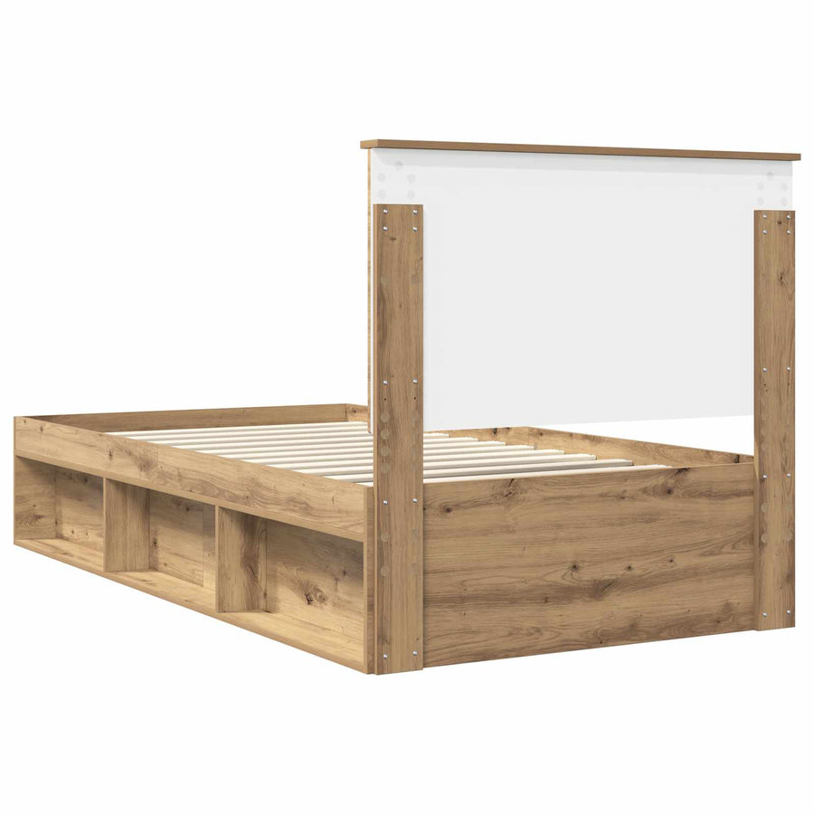Bedframe Ambachtelijk eiken 100 x 200 cm Massief grenenhout