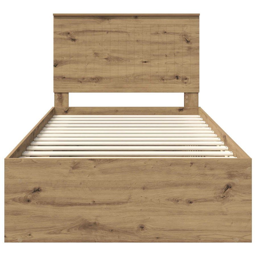 Bedframe Ambachtelijk eiken 100 x 200 cm Massief grenenhout