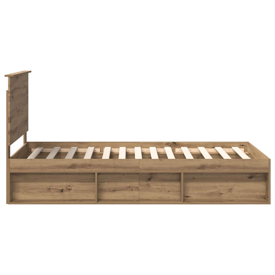 Bedframe Ambachtelijk eiken 100 x 200 cm Massief grenenhout