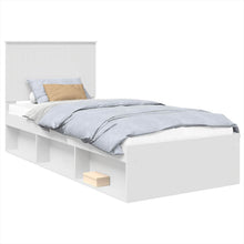 Bedframe met hoofdeinde Wit 90 x 200 cm Massief grenenhout