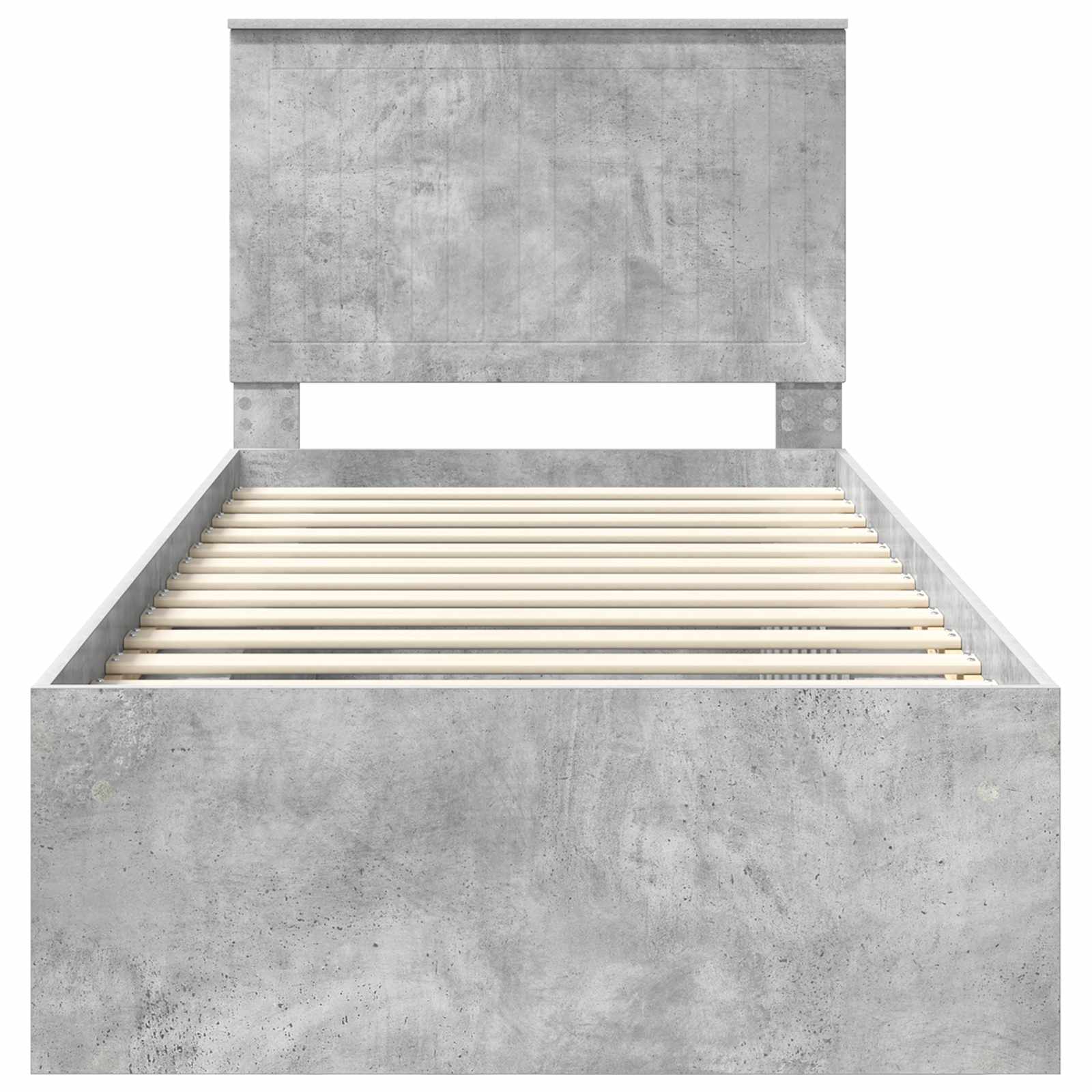 Bedframe met hoofdeinde Beton 90 x 200 cm Massief grenenhout