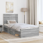Bedframe 90x190 cm grijs massief grenenhout