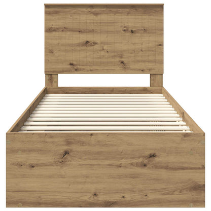 Bedframe Ambachtelijk eiken 90 x 200 cm Massief grenenhout