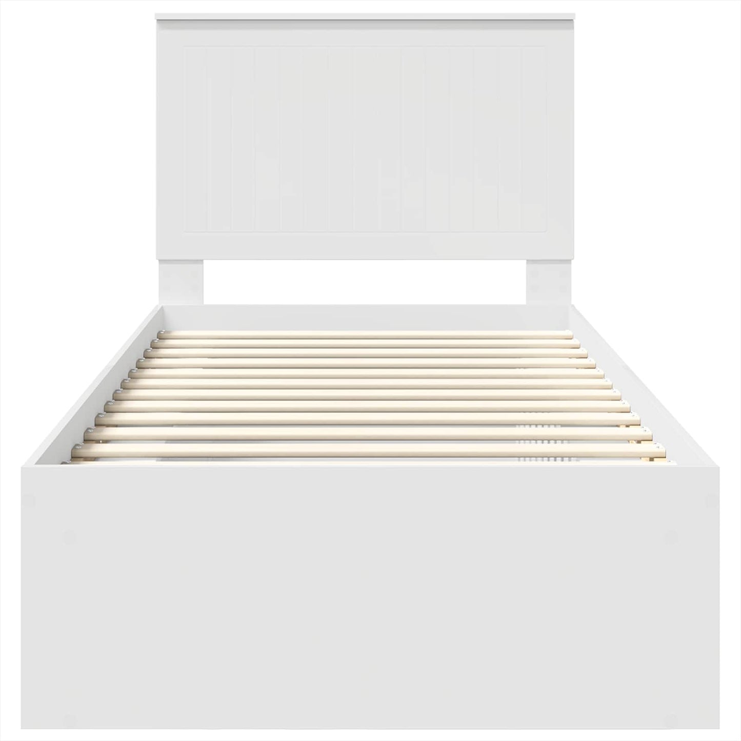 Bedframe met hoofdeinde Wit 90 x 190 cm Massief grenenhout