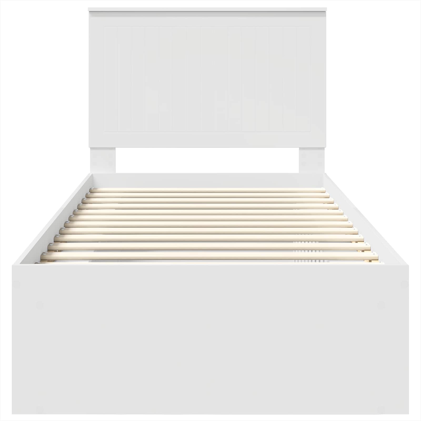 Bedframe met hoofdeinde Wit 90 x 190 cm Massief grenenhout