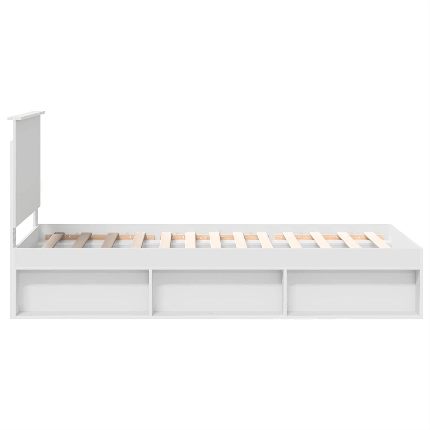Bedframe met hoofdeinde Wit 90 x 190 cm Massief grenenhout